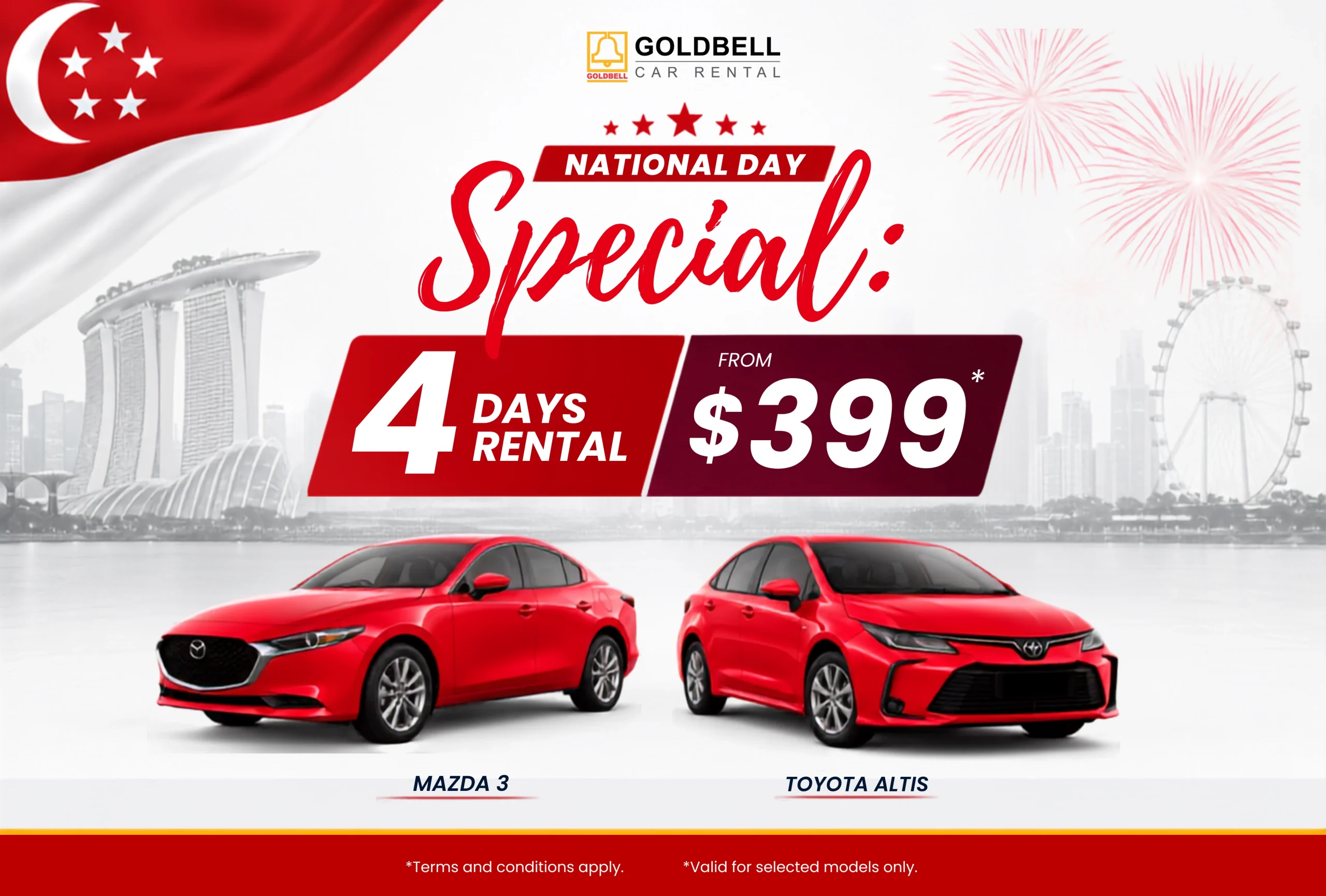 National Day Special: 4-Day Rental from $399!
